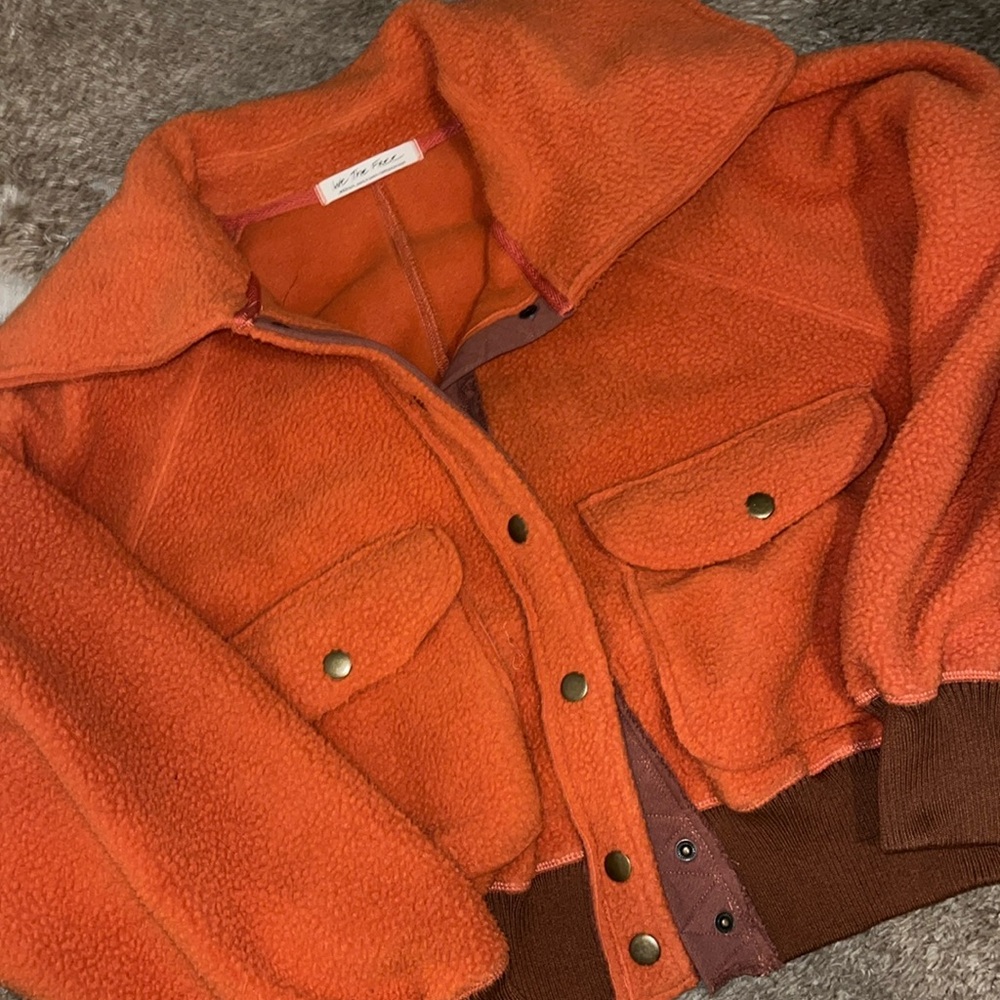 Free People cropped sherpa jacket